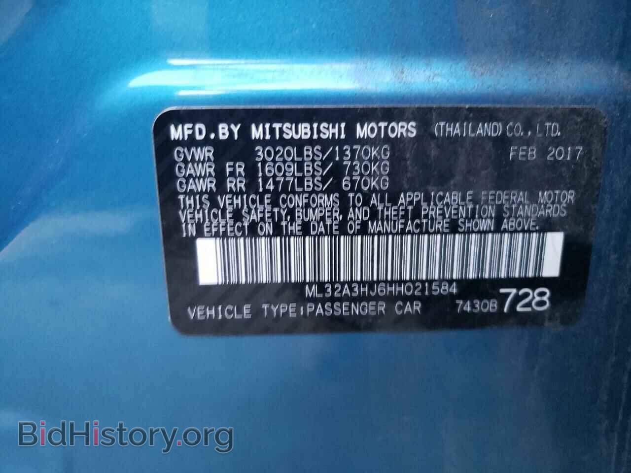 2017 MITSUBISHI MIRAGE - VIN: ML32A3HJ6HH021584 - Фото 10
