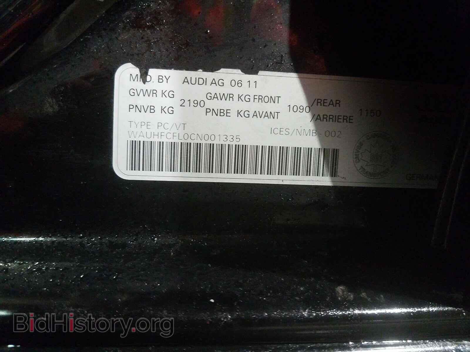 2012 AUDI A4 - VIN: WAUHFCFL0CN001335 - Фото 10