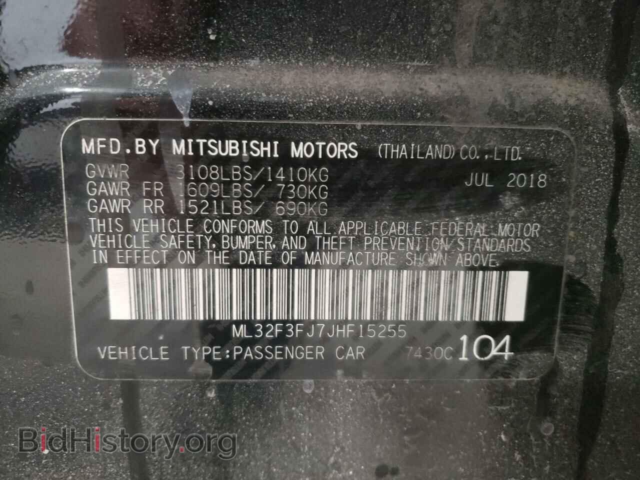 2018 MITSUBISHI MIRAGE - VIN: ML32F3FJ7JHF15255 - Фото 10