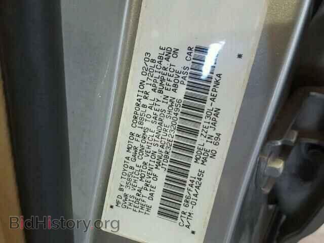 2003 TOYOTA COROLLA - VIN: JTDBR32E232004956 - Фото 10