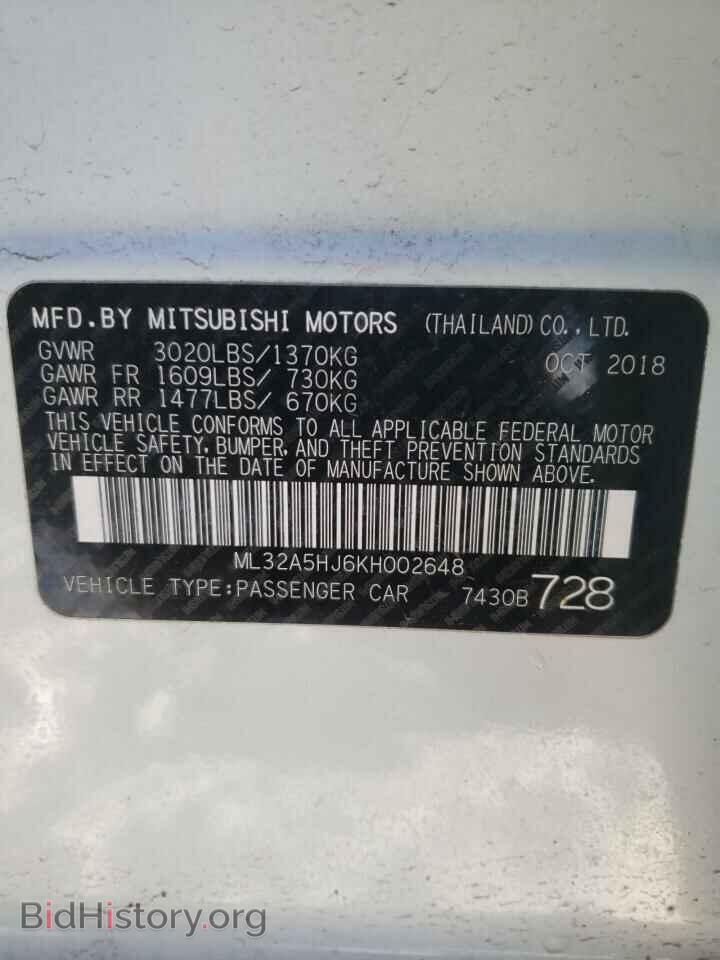 2019 MITSUBISHI MIRAGE LE - VIN: ML32A5HJ6KH002648 - Фото 10