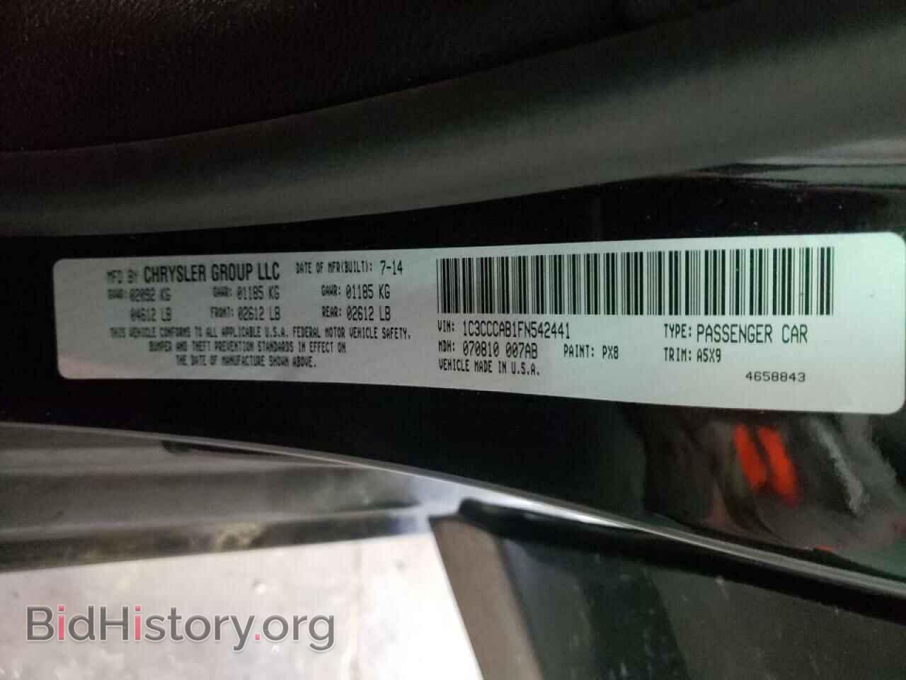2015 CHRYSLER 200 - VIN: 1C3CCCAB1FN542441 - Фото 10