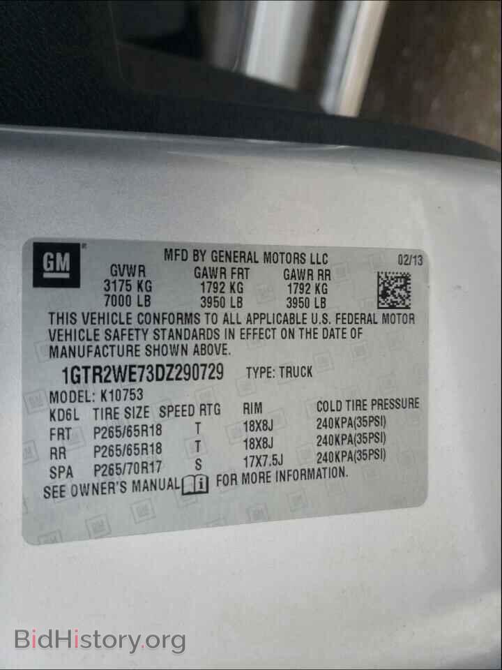 2013 GMC SIERRA - VIN: 1GTR2WE73DZ290729 - Фото 10