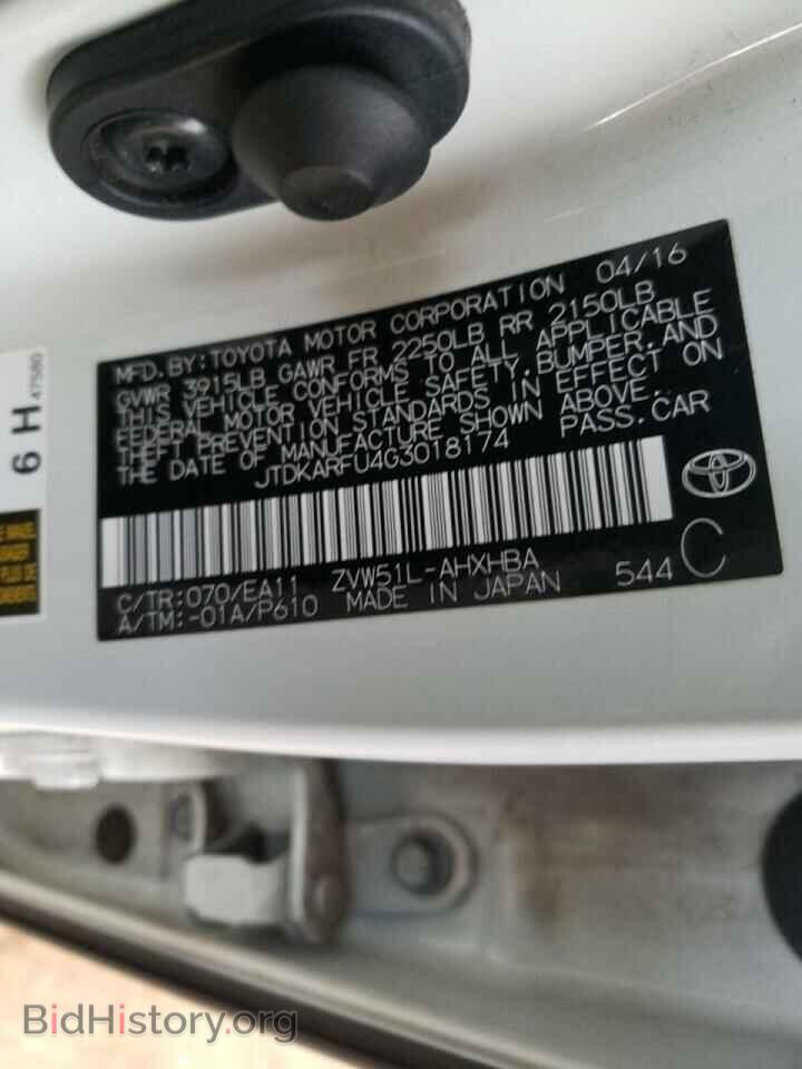 2016 Toyota PRIUS (VIN JTDKARFU4G3018174) — photo 10 of 10