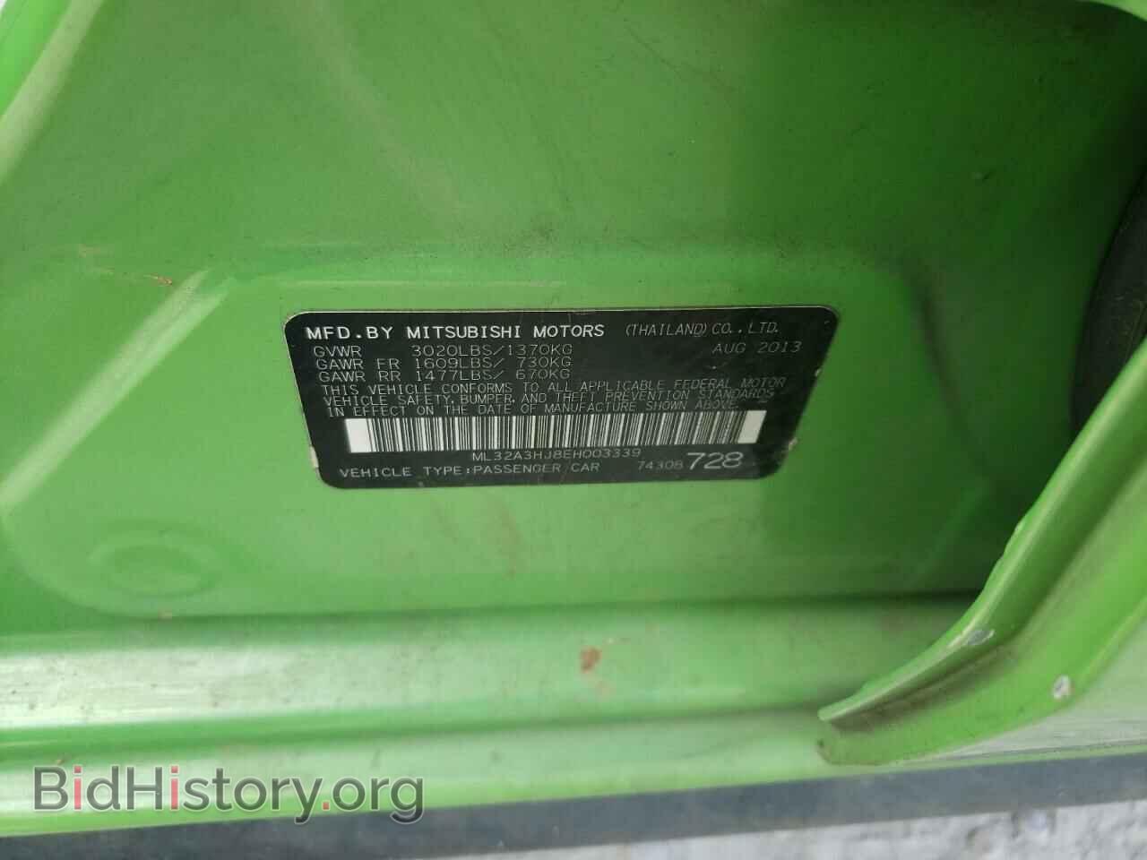 2014 MITSUBISHI MIRAGE - VIN: ML32A3HJ8EH003339 - Фото 10