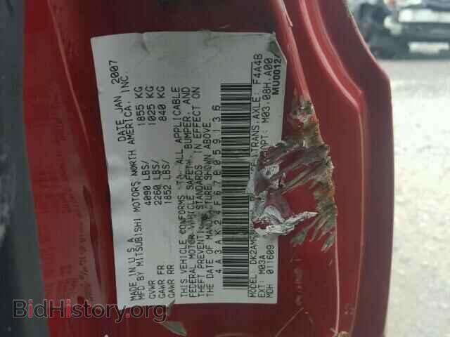 2007 MITSUBISHI ECLIPSE - VIN: 4A3AK24F67E059136 - Photo 10