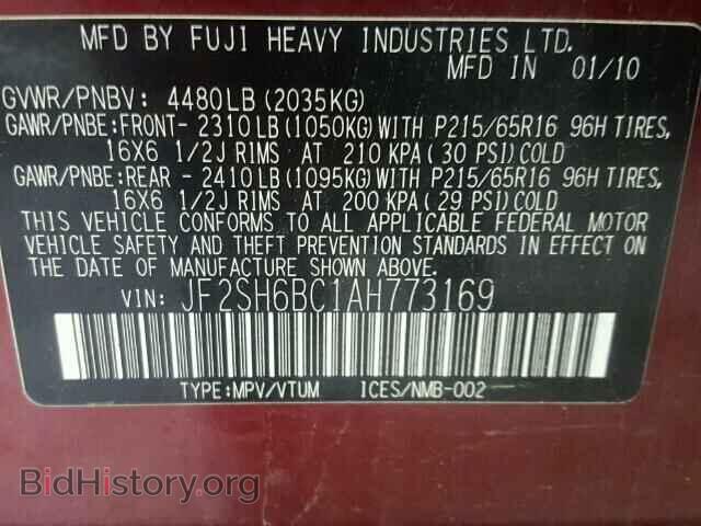 2010 SUBARU FORESTER - VIN: JF2SH6BC1AH773169 - Photo 10