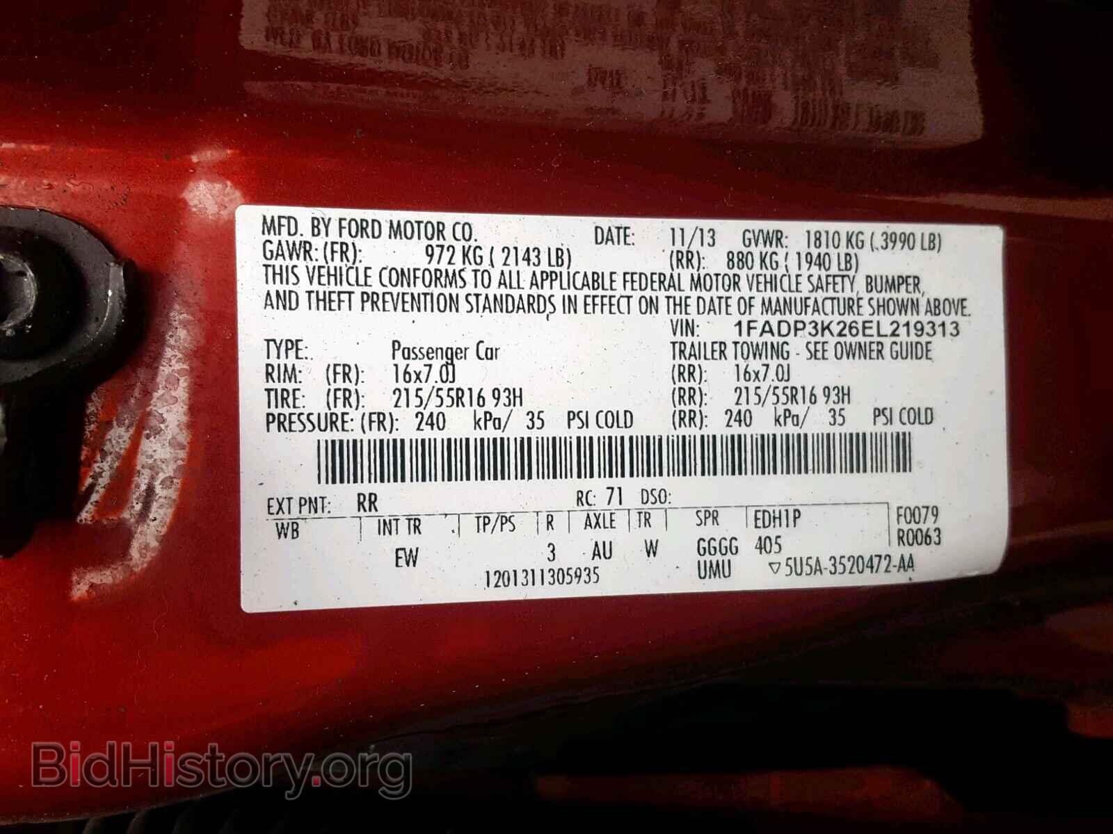 2014 FORD FOCUS SE - VIN: 1FADP3K26EL219313 - Фото 10