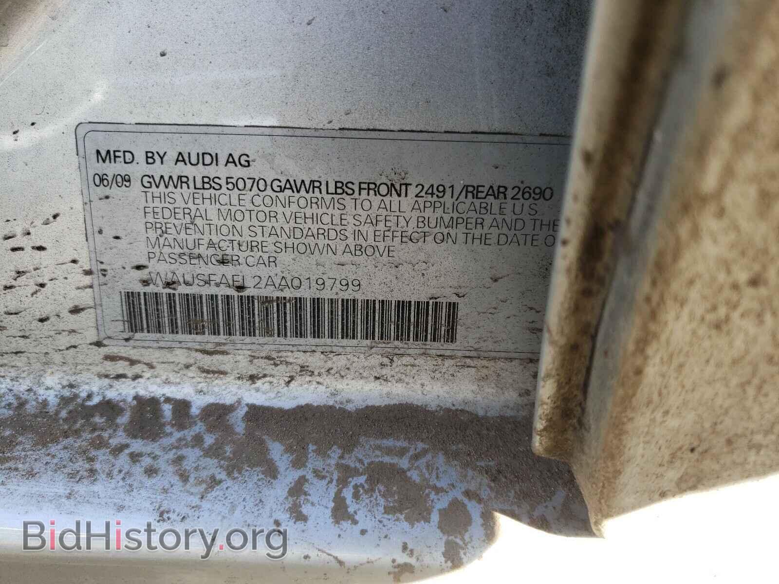 2010 AUDI A4 - VIN: WAUSFAFL2AA019799 - Фото 10