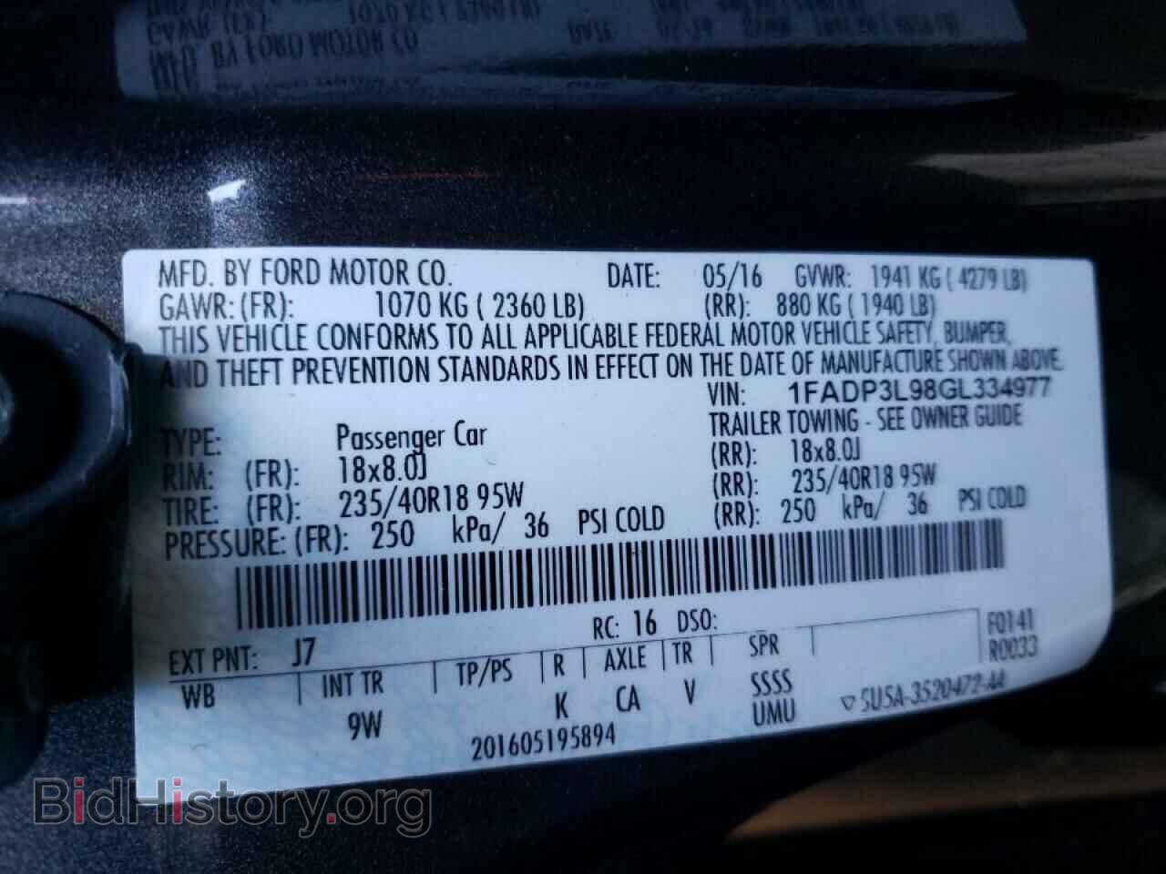 2016 FORD FOCUS - VIN: 1FADP3L98GL334977 - Фото 10