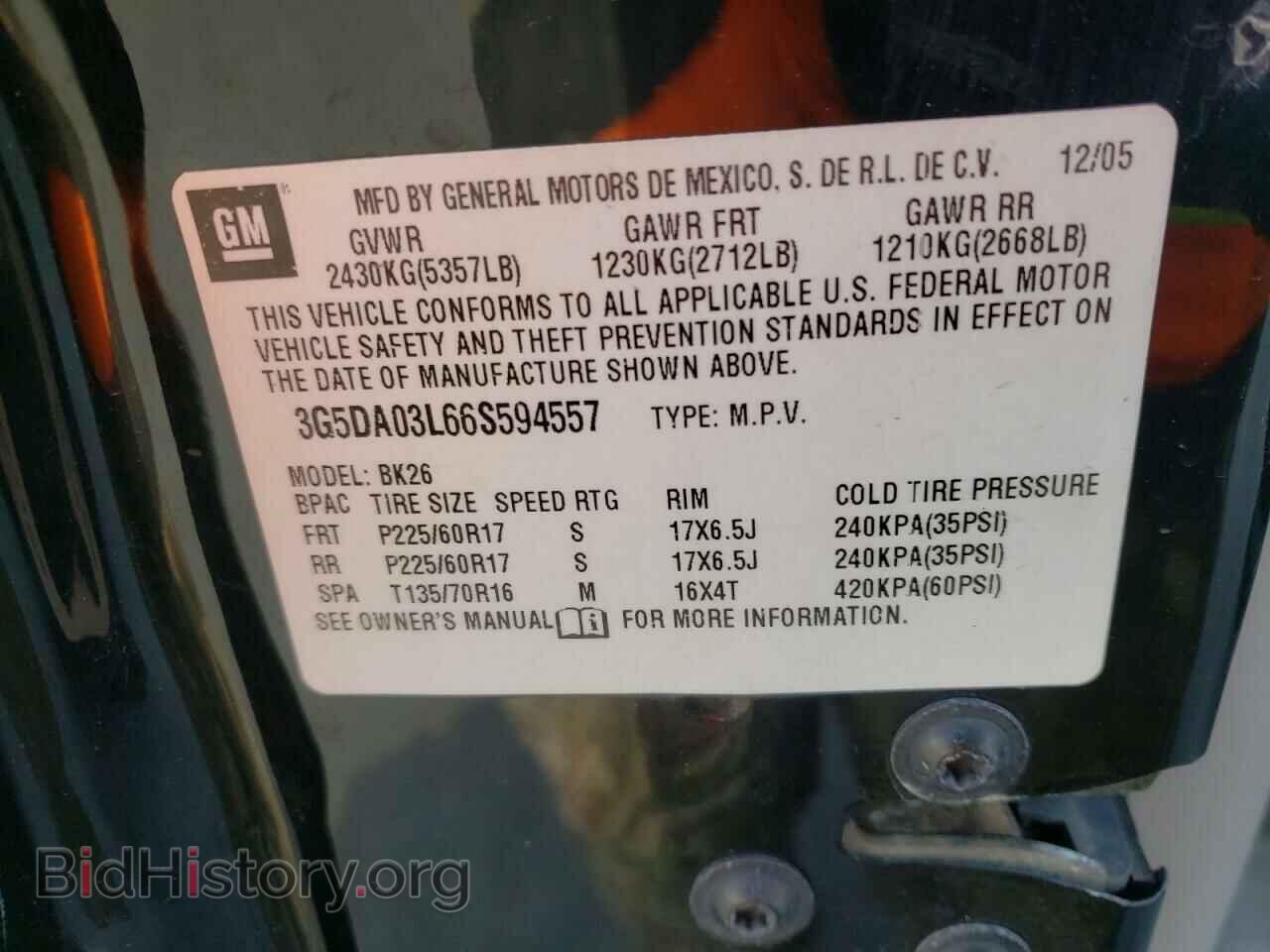 2006 BUICK RENDEZVOUS - VIN: 3G5DA03L66S594557 - Photo 10