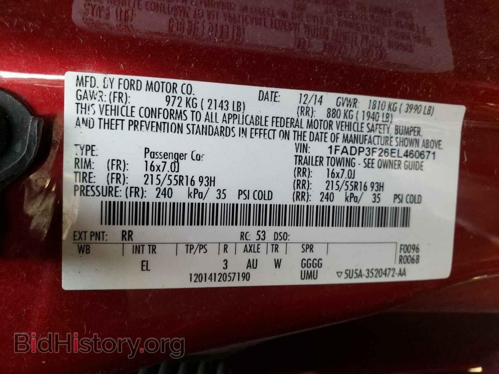 2014 FORD FOCUS - VIN: 1FADP3F26EL460671 - Фото 10