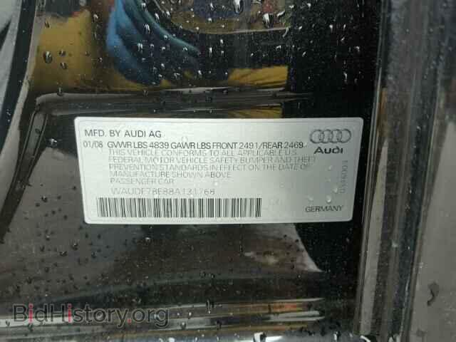 2008 AUDI A4 - VIN: WAUDF78E88A131768 - Фото 10