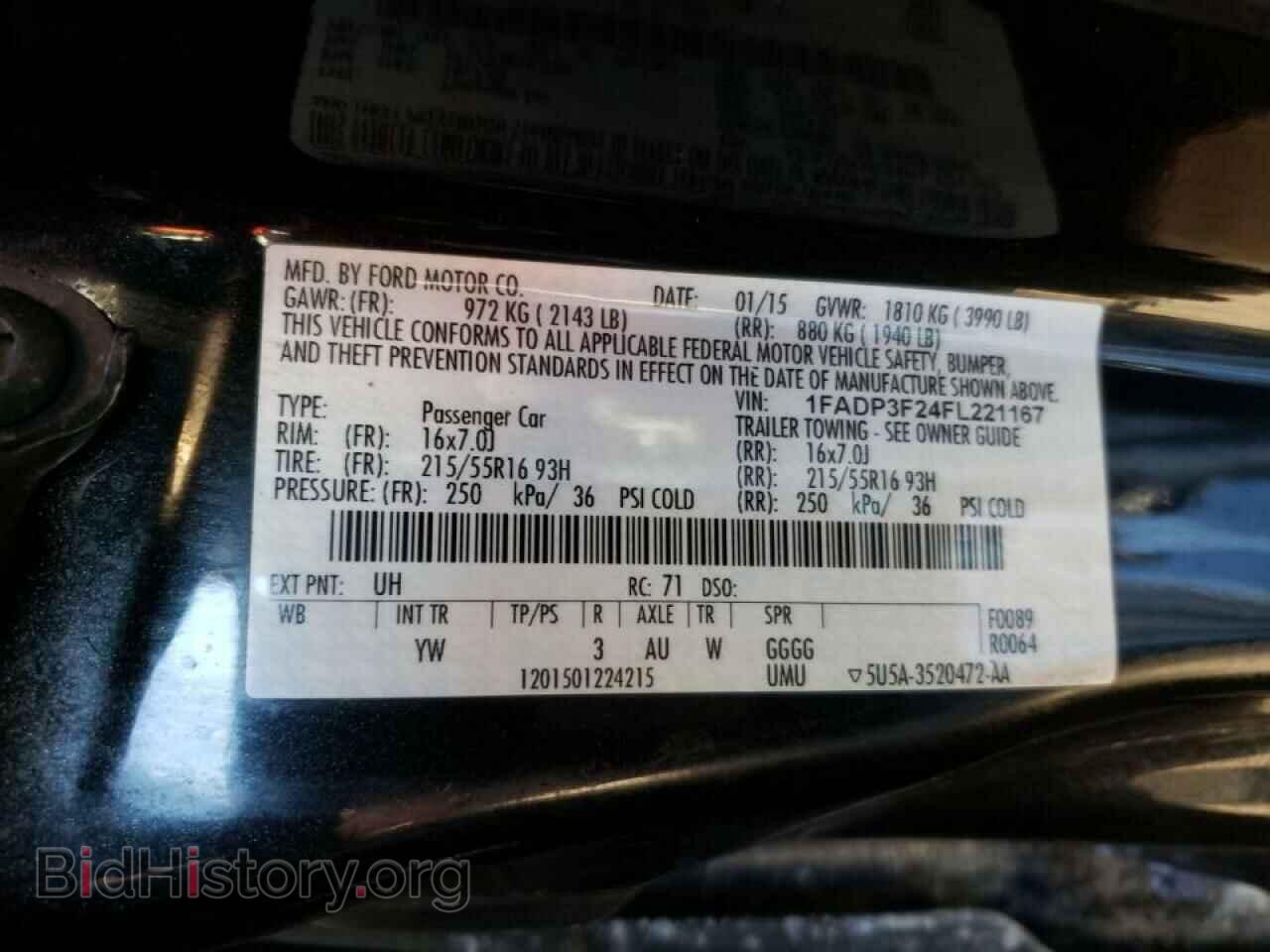 2015 FORD FOCUS - VIN: 1FADP3F24FL221167 - Фото 10