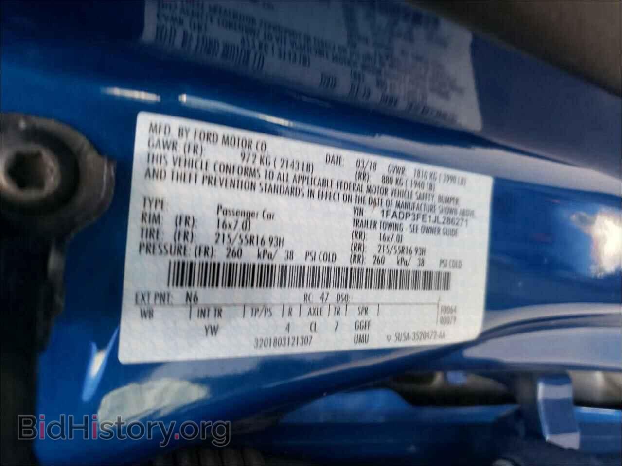 2018 FORD FOCUS - VIN: 1FADP3FE1JL286271 - Фото 10