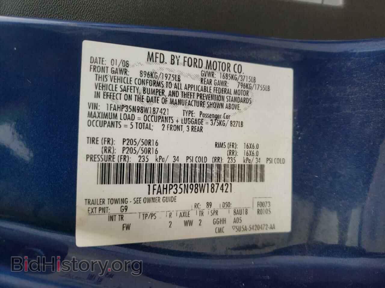 2008 FORD FOCUS - VIN: 1FAHP35N98W187421 - Фото 10