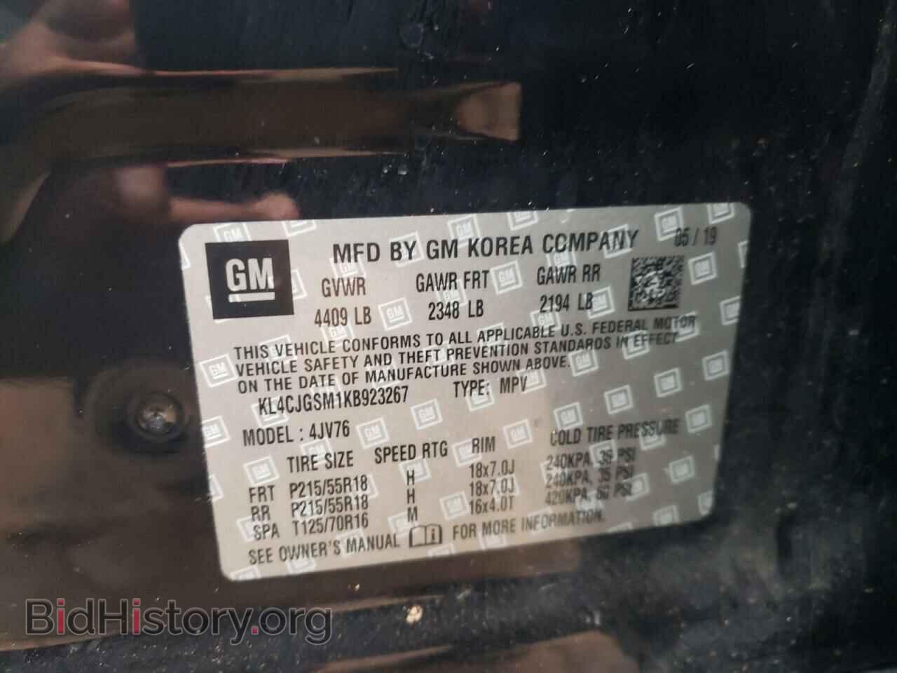 2019 BUICK ENCORE - VIN: KL4CJGSM1KB923267 - Photo 10