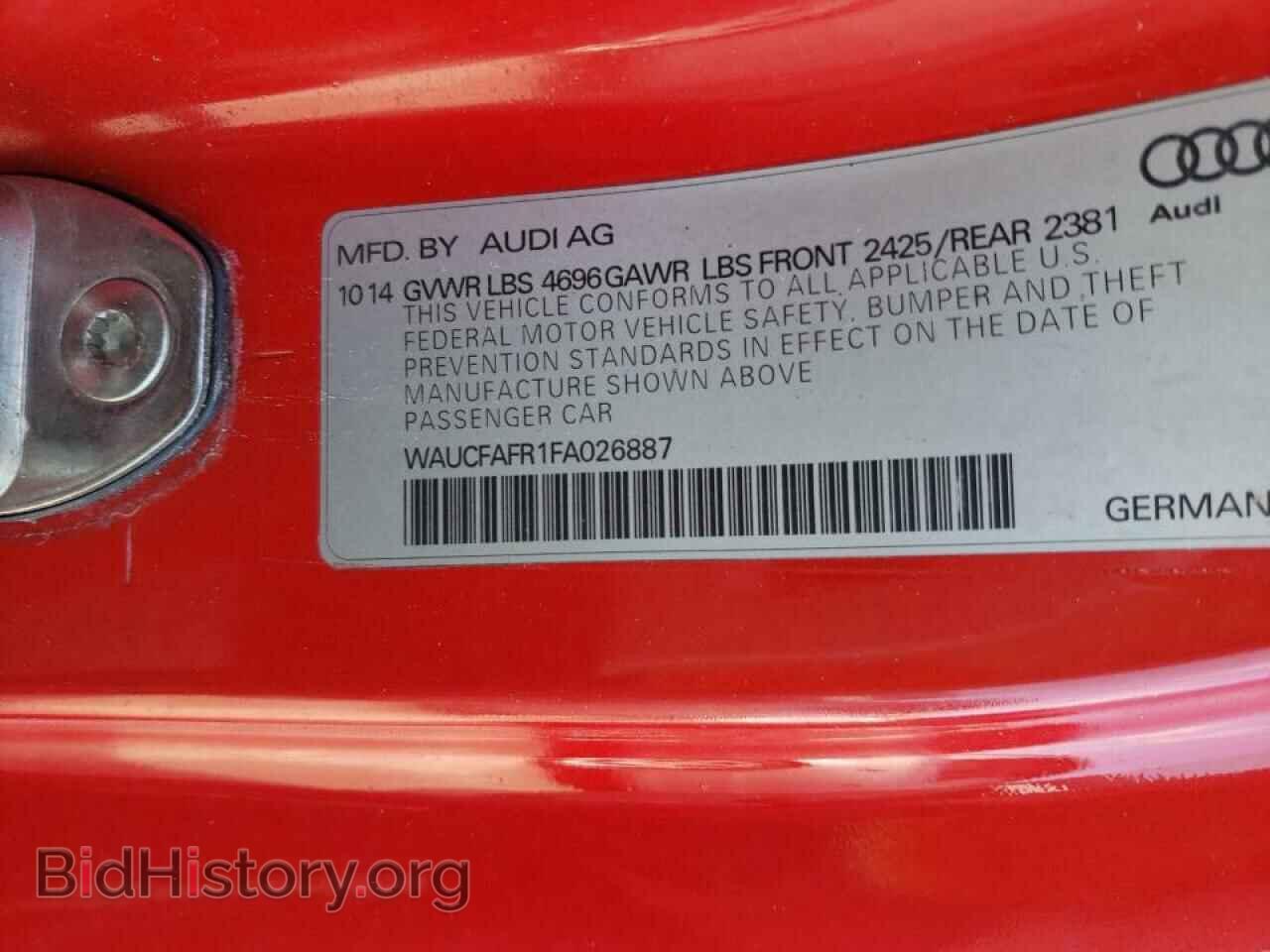 2015 AUDI A5 - VIN: WAUCFAFR1FA026887 - Фото 10