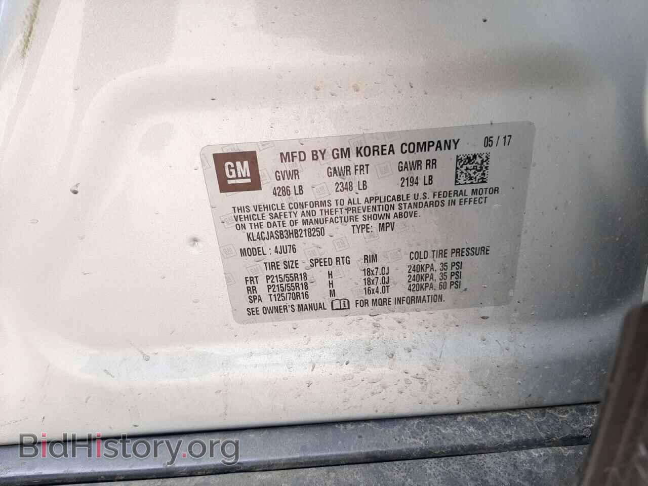 2017 BUICK ENCORE - VIN: KL4CJASB3HB218250 - Фото 10