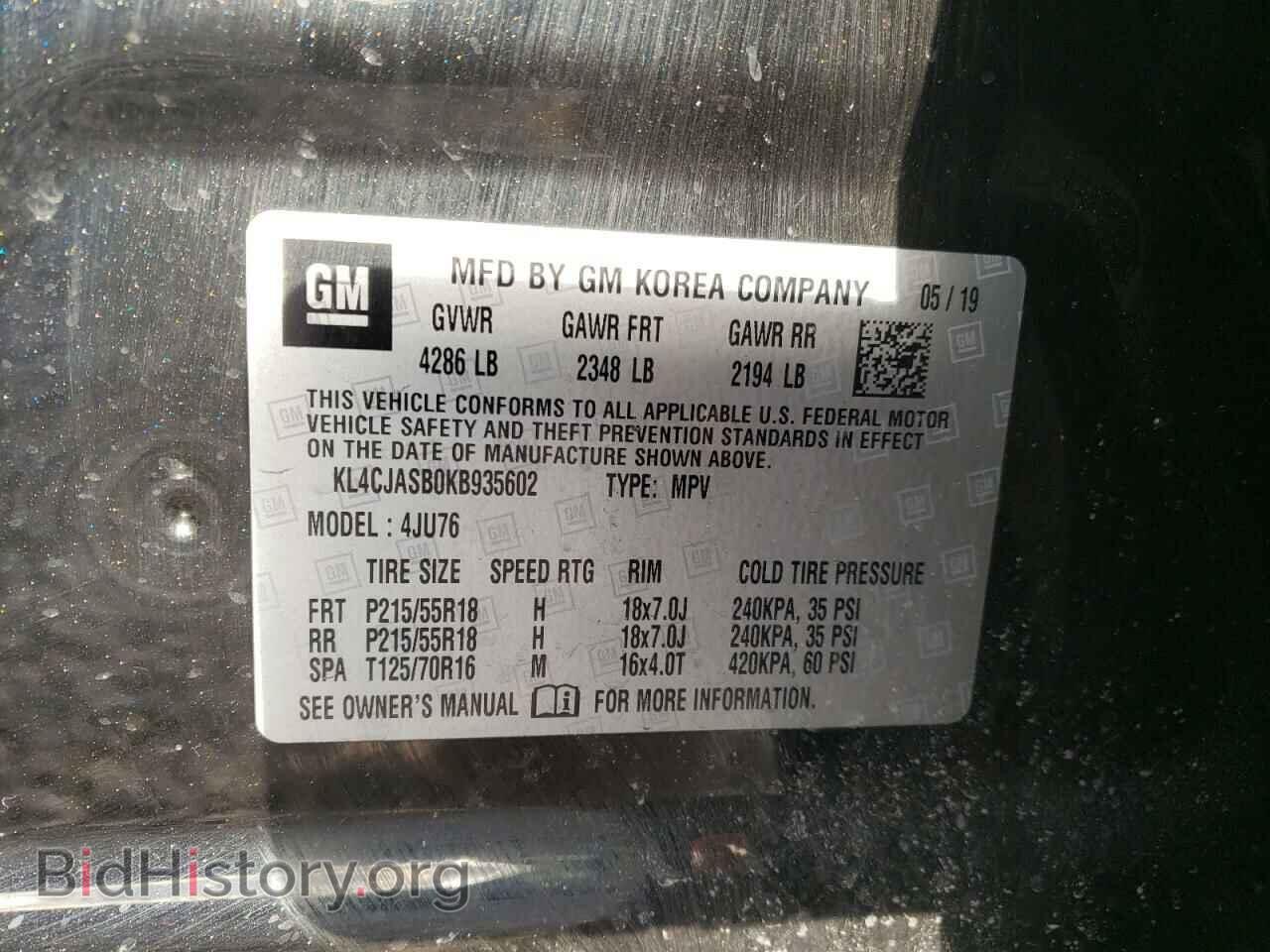 2019 BUICK ENCORE - VIN: KL4CJASB0KB935602 - Фото 10