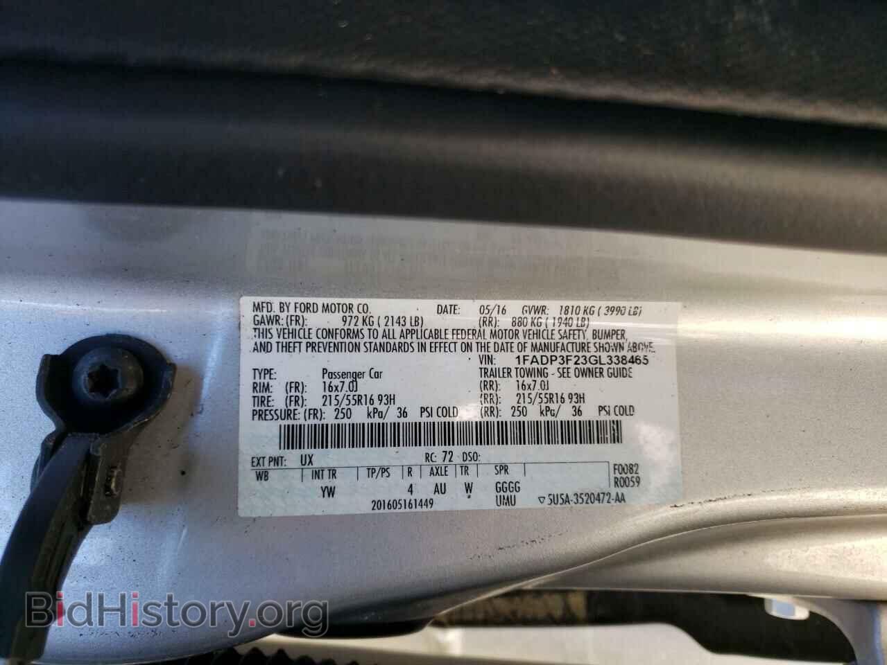 2016 FORD FOCUS - VIN: 1FADP3F23GL338465 - Photo 10