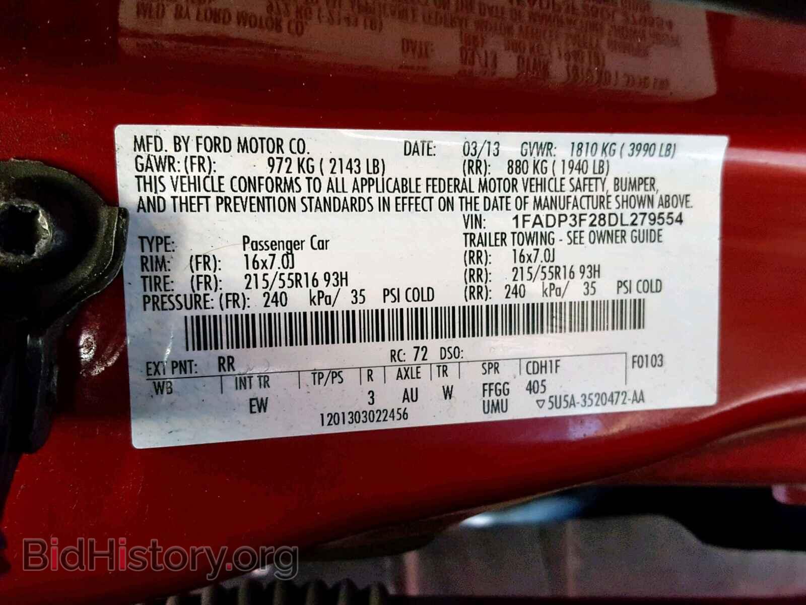 2013 FORD FOCUS SE - VIN: 1FADP3F28DL279554 - Фото 10