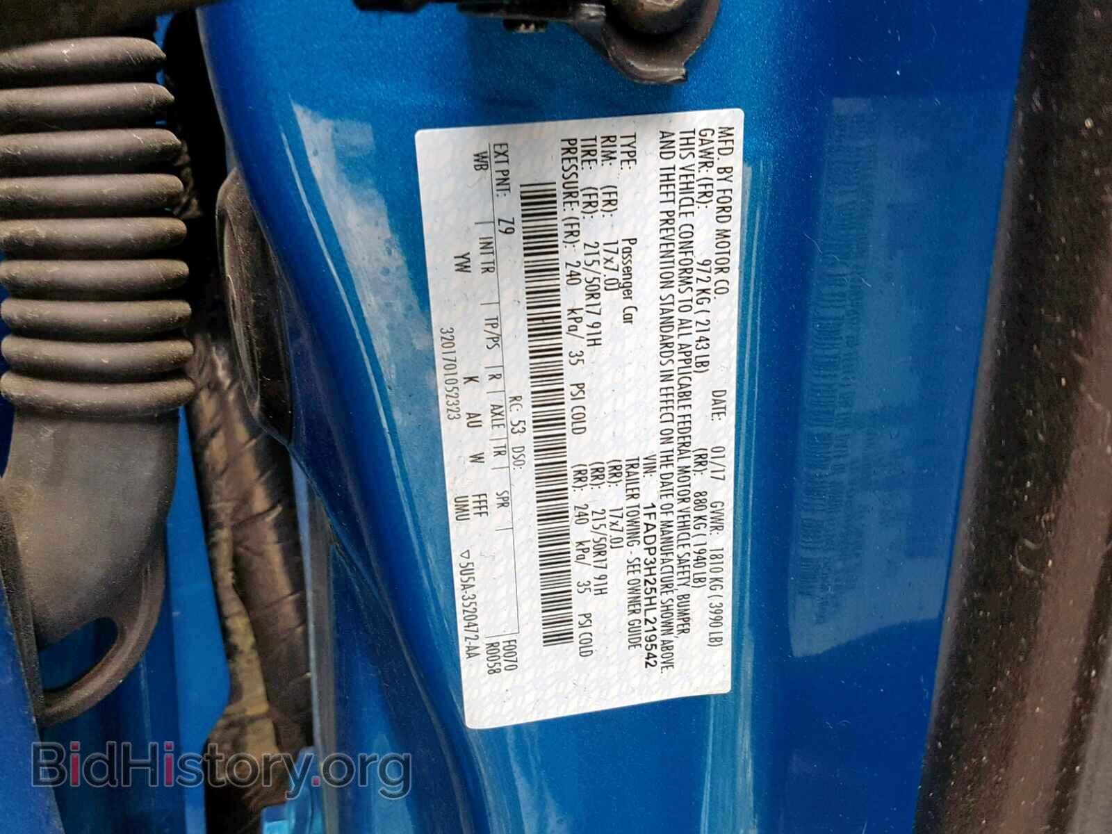 2017 FORD FOCUS - VIN: 1FADP3H25HL219542 - Фото 10