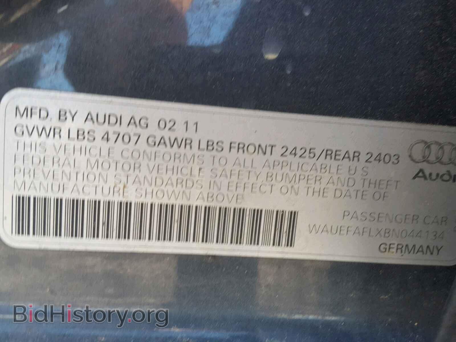 2011 AUDI A4 - VIN: WAUEFAFLXBN044134 - Фото 10