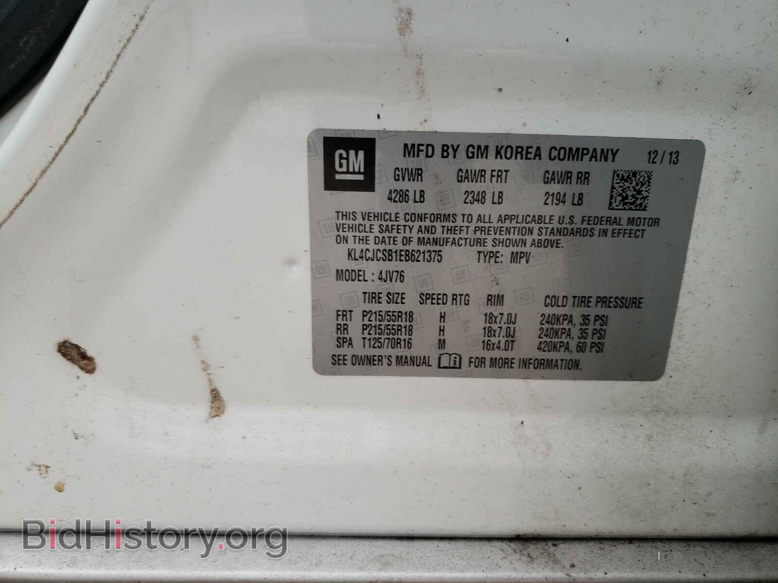 2014 BUICK ENCORE - VIN: KL4CJCSB1EB621375 - Photo 10