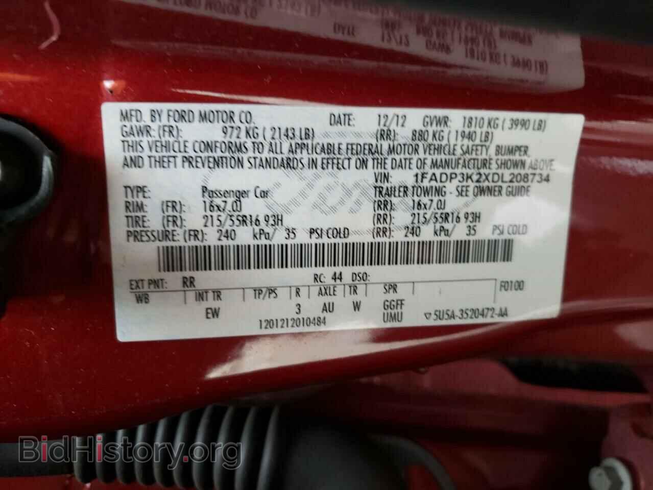 2013 FORD FOCUS - VIN: 1FADP3K2XDL208734 - Фото 10
