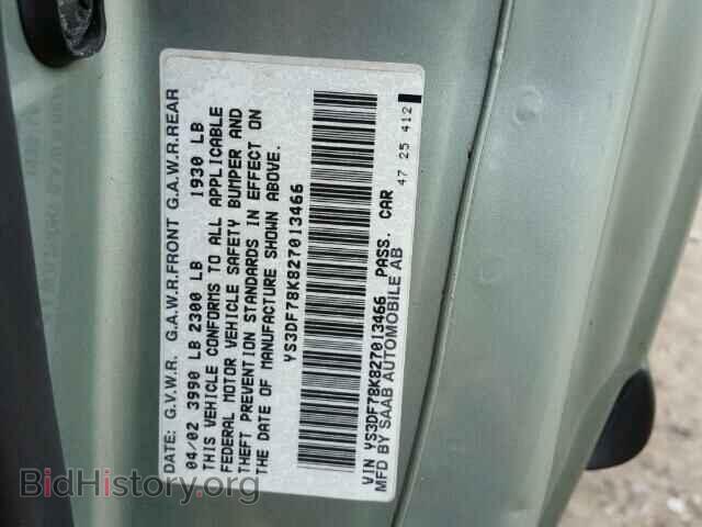 2002 SAAB 9 3 - VIN: YS3DF78K827013466 - Фото 10