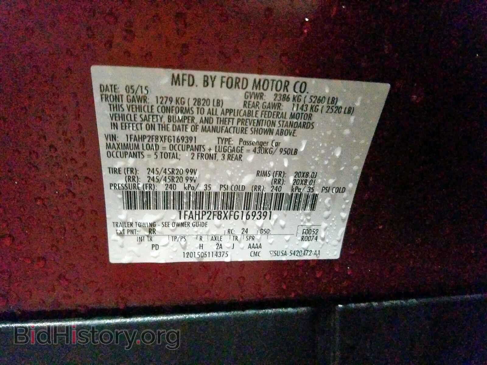 2015 FORD TAURUS - VIN: 1FAHP2F8XFG169391 - Фото 10