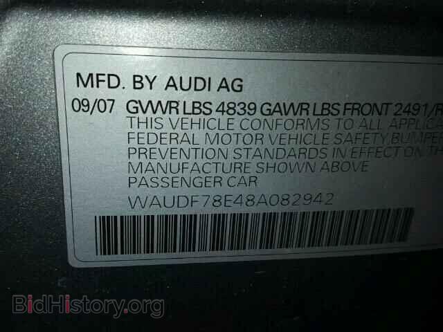 2008 AUDI A4 - VIN: WAUDF78E48A082942 - Фото 10