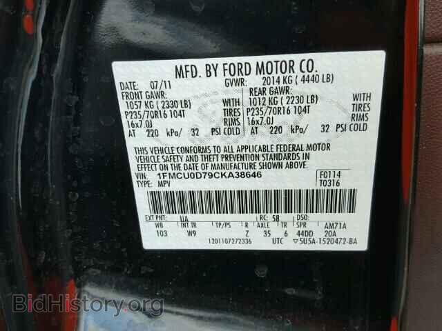 2012 FORD ESCAPE - VIN: 1FMCU0D79CKA38646 - Photo 10