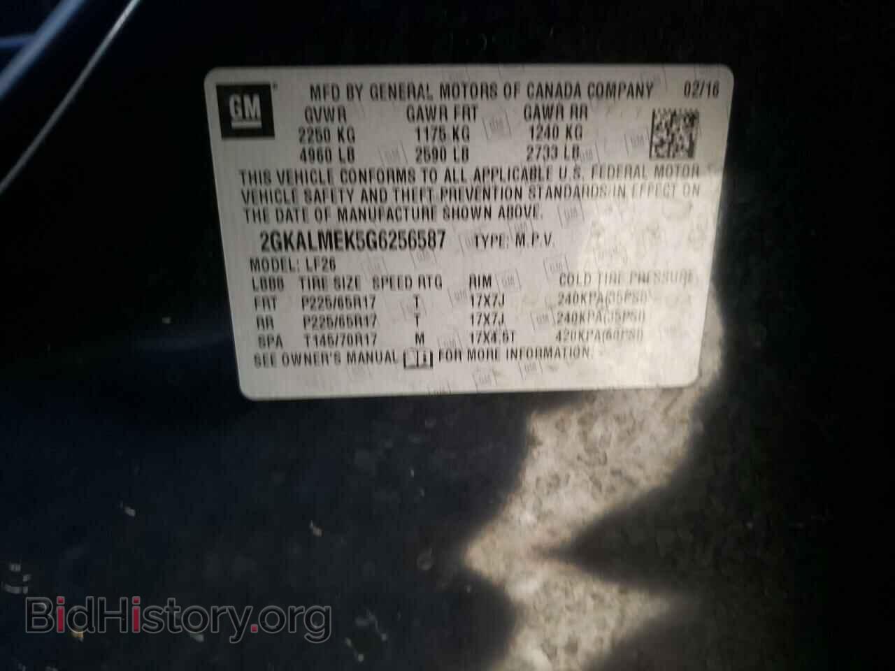 2016 GMC TERRAIN - VIN: 2GKALMEK5G6256587 - Фото 10