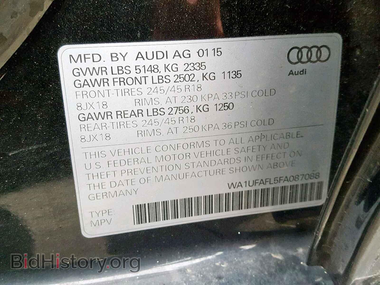 2015 AUDI A4 - VIN: WA1UFAFL5FA087088 - Фото 10