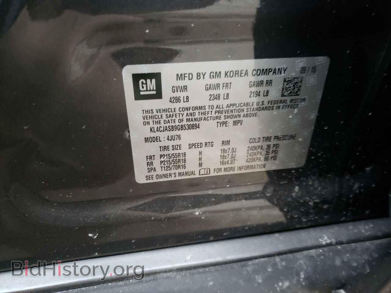 2016 BUICK ENCORE - VIN: KL4CJASB9GB530894 - Photo 10