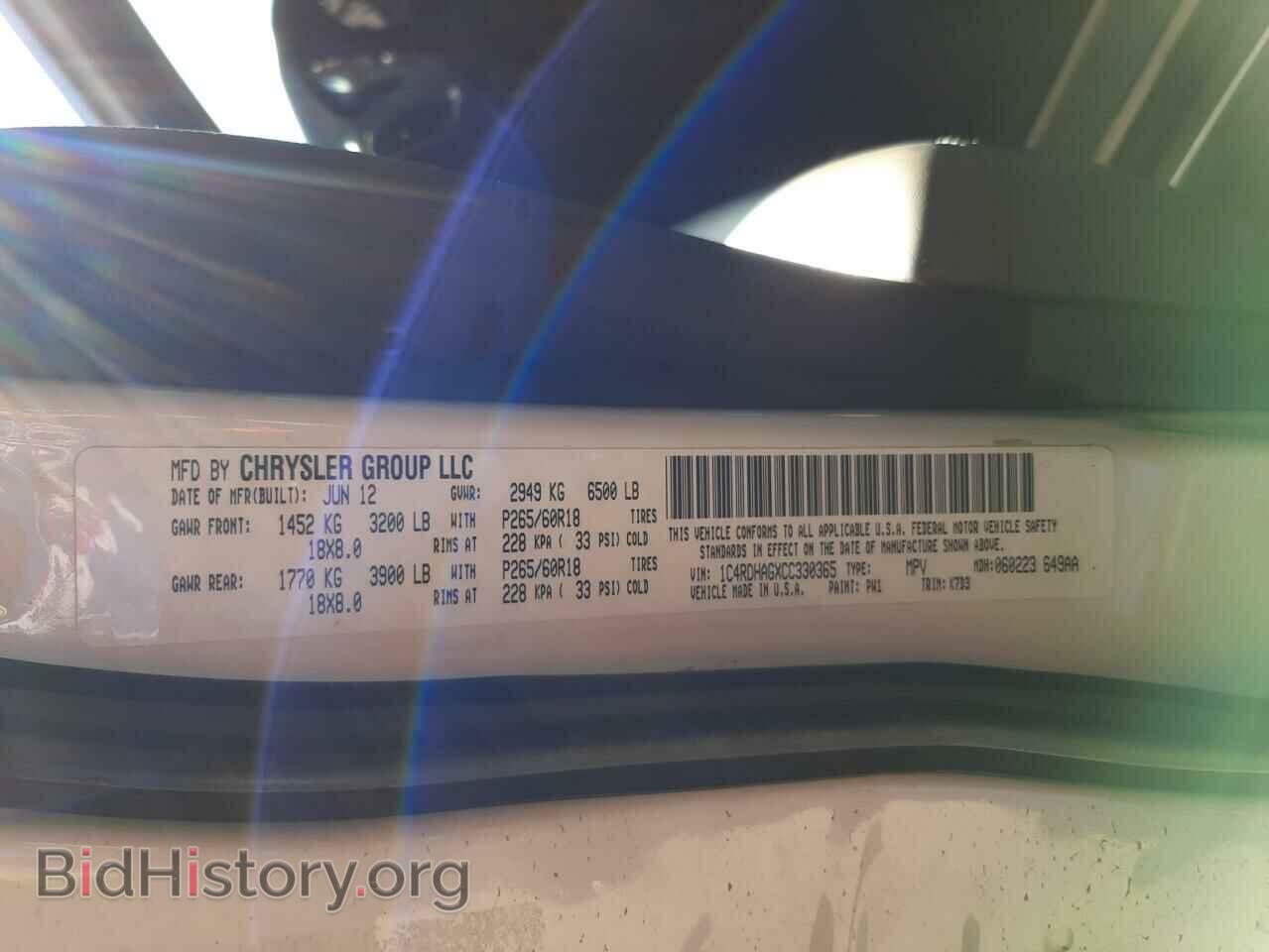 2012 DODGE DURANGO - VIN: 1C4RDHAGXCC330365 - Photo 10