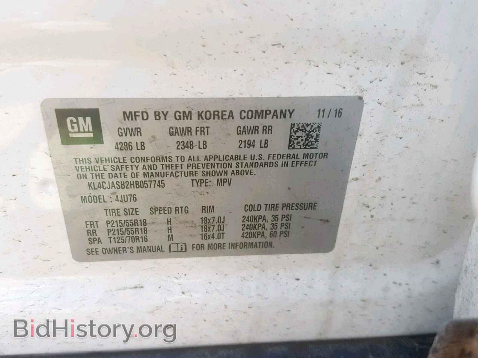 2017 BUICK ENCORE PRE - VIN: KL4CJASB2HB057745 - Фото 10
