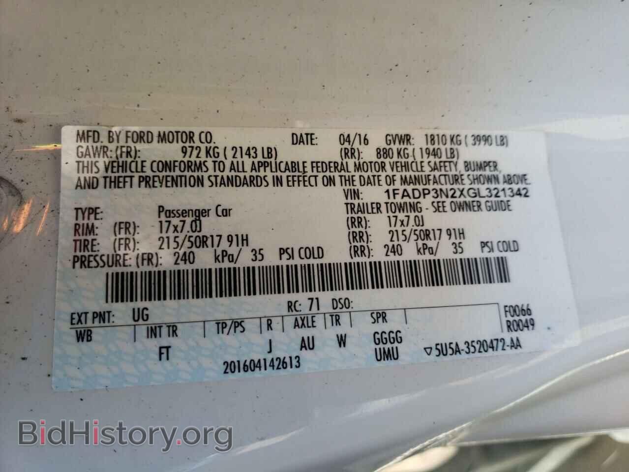 2016 FORD FOCUS - VIN: 1FADP3N2XGL321342 - Фото 10
