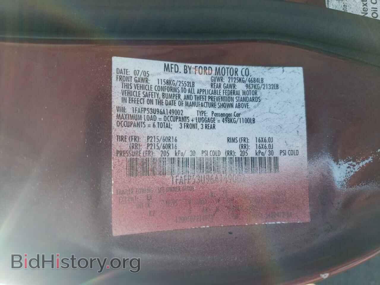 2006 FORD TAURUS - VIN: 1FAFP53U96A149002 - Photo 10