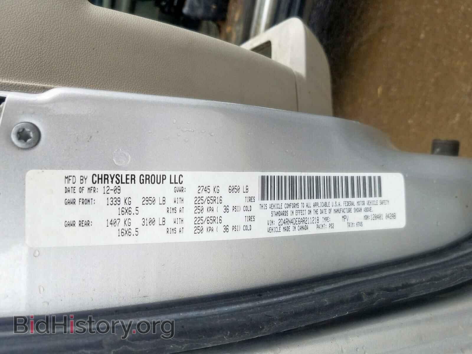 2010 DODGE GRAND CARA - VIN: 2D4RN4DE6AR211218 - Фото 10