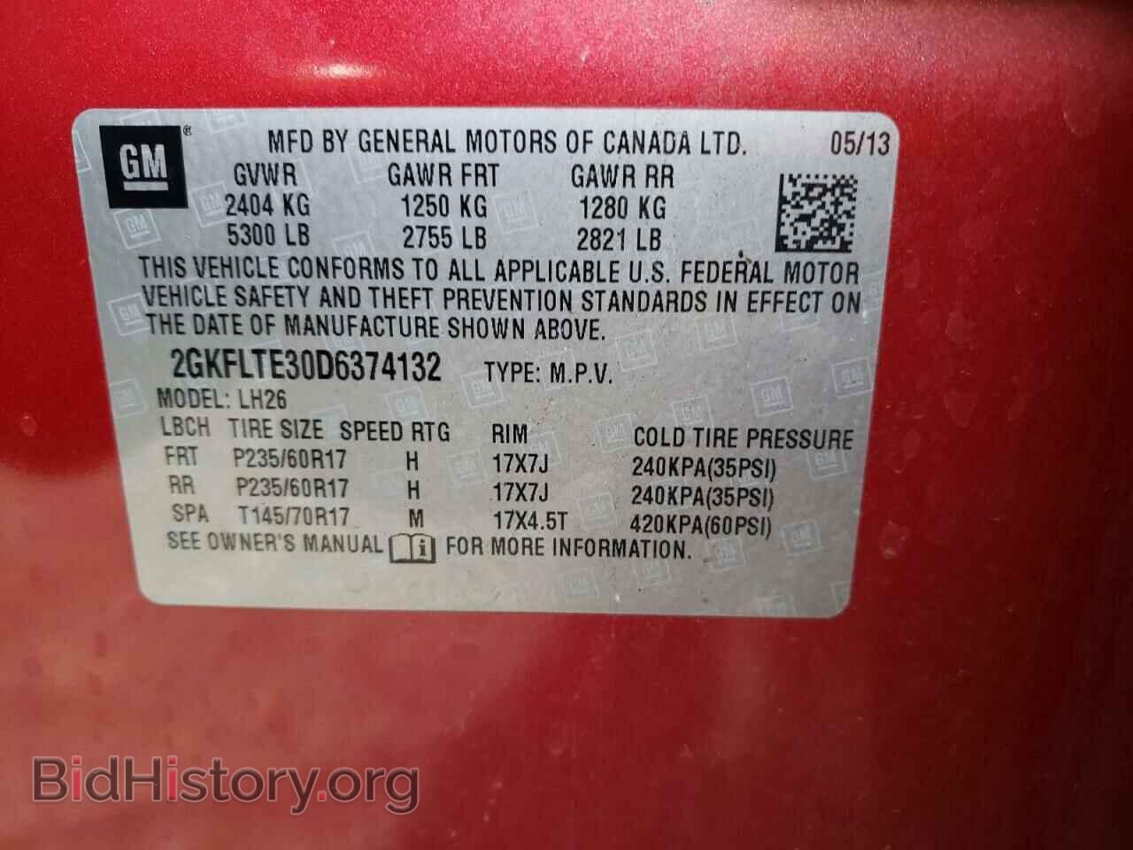 2013 GMC TERRAIN - VIN: 2GKFLTE30D6374132 - Фото 10