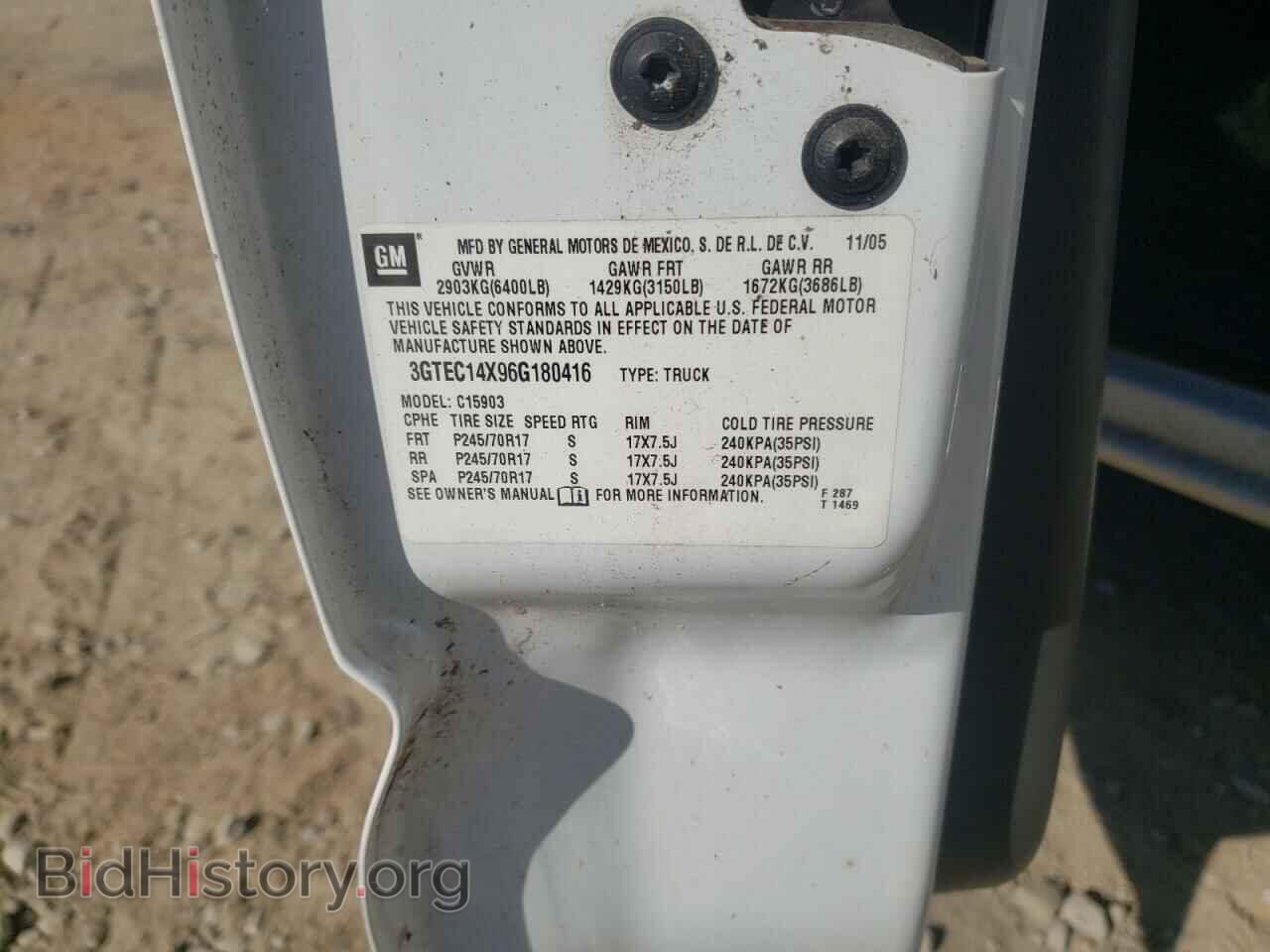 2006 GMC SIERRA - VIN: 3GTEC14X96G180416 - Фото 10