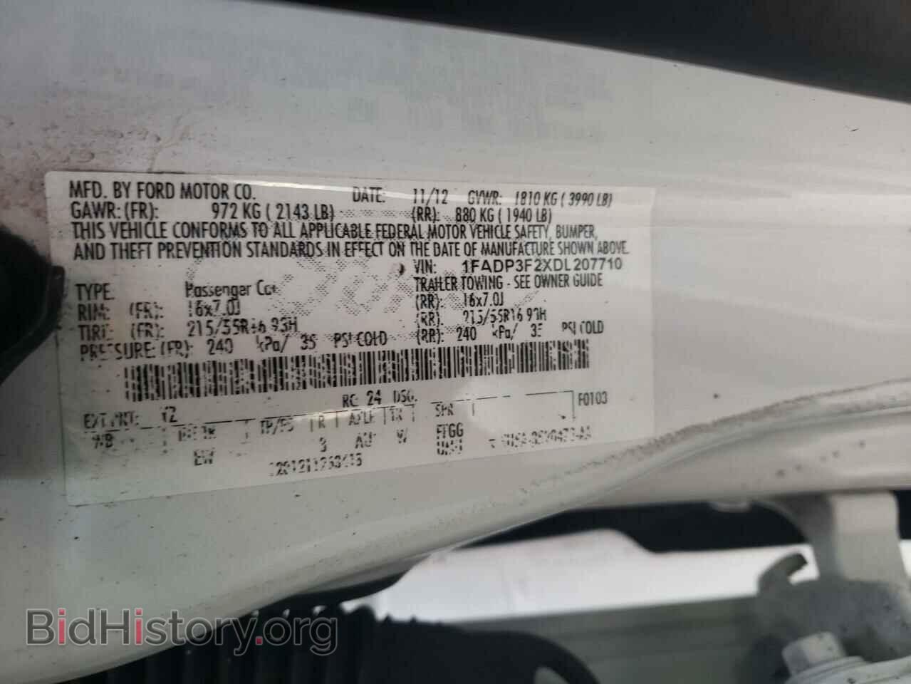 2013 FORD FOCUS - VIN: 1FADP3F2XDL207710 - Фото 10