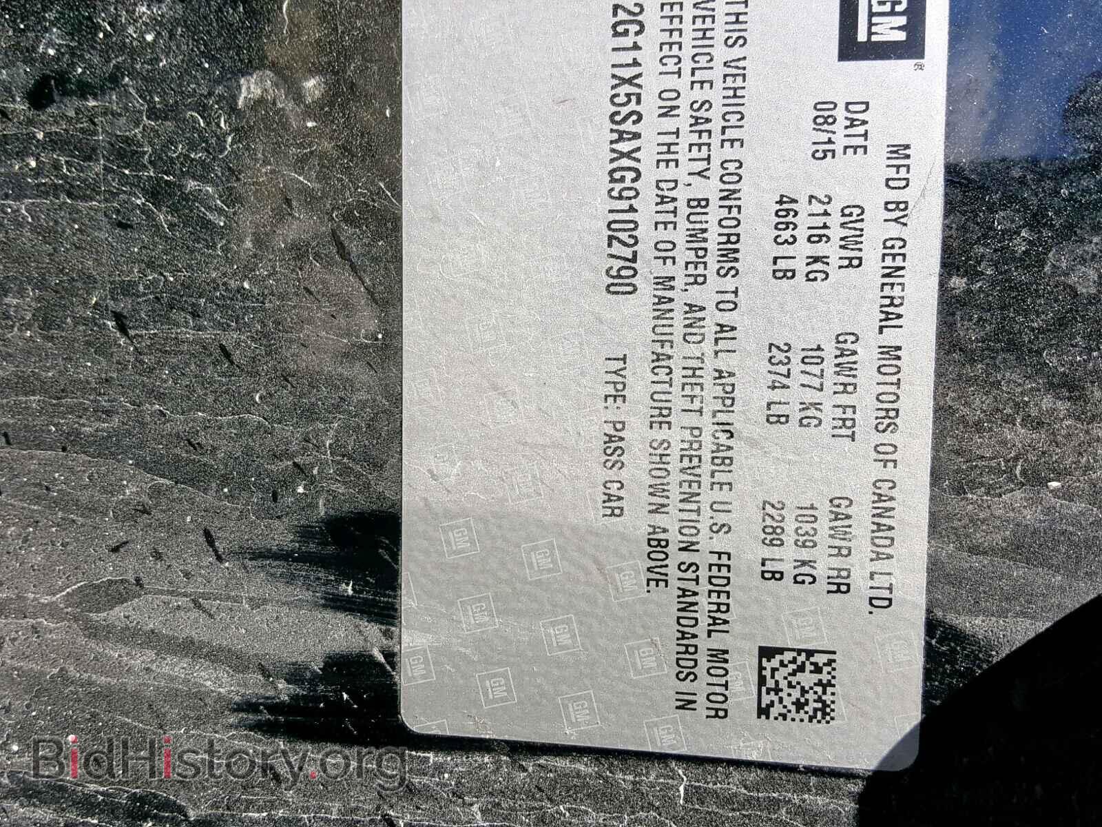 2016 CHEVROLET IMPALA - VIN: 2G11X5SAXG9102790 - Фото 10