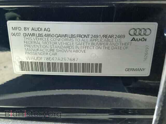 2007 AUDI A4 - VIN: WAUDF78E47A257687 - Photo 10