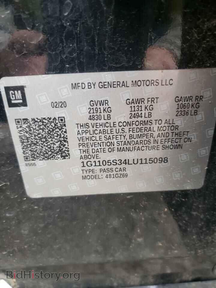 2020 CHEVROLET IMPALA - VIN: 1G1105S34LU115098 - Фото 10