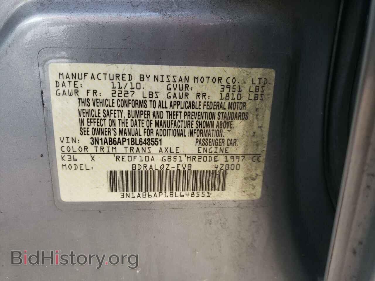 2011 NISSAN SENTRA - VIN: 3N1AB6AP1BL648551 - Фото 10