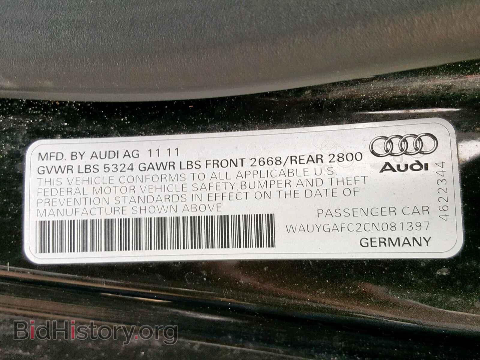 2012 AUDI A7 - VIN: WAUYGAFC2CN081397 - Photo 10